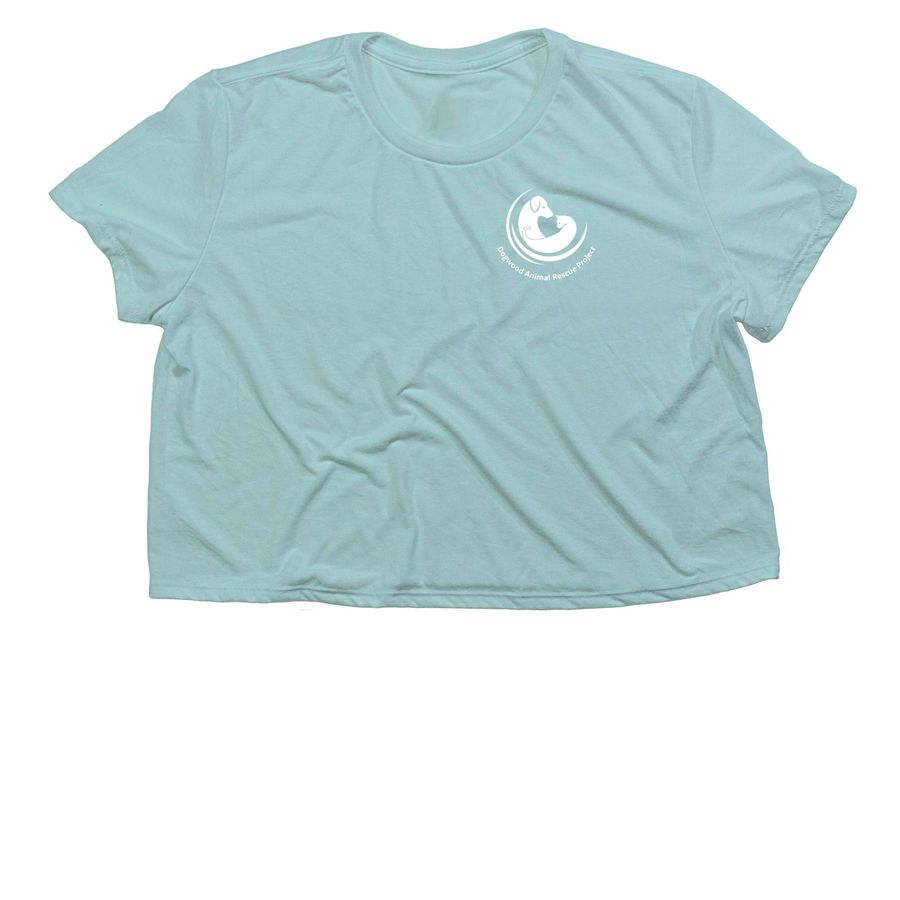 Lovely Cats & Dogs, a Dusty Blue Women?s Flowy Cropped Tee