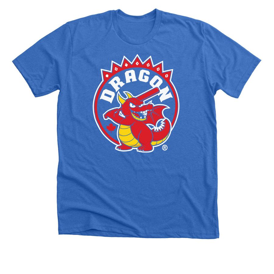 Big Fans of the Home Run Dragon T Shirt, a Heather True Royal Premium Unisex Tee