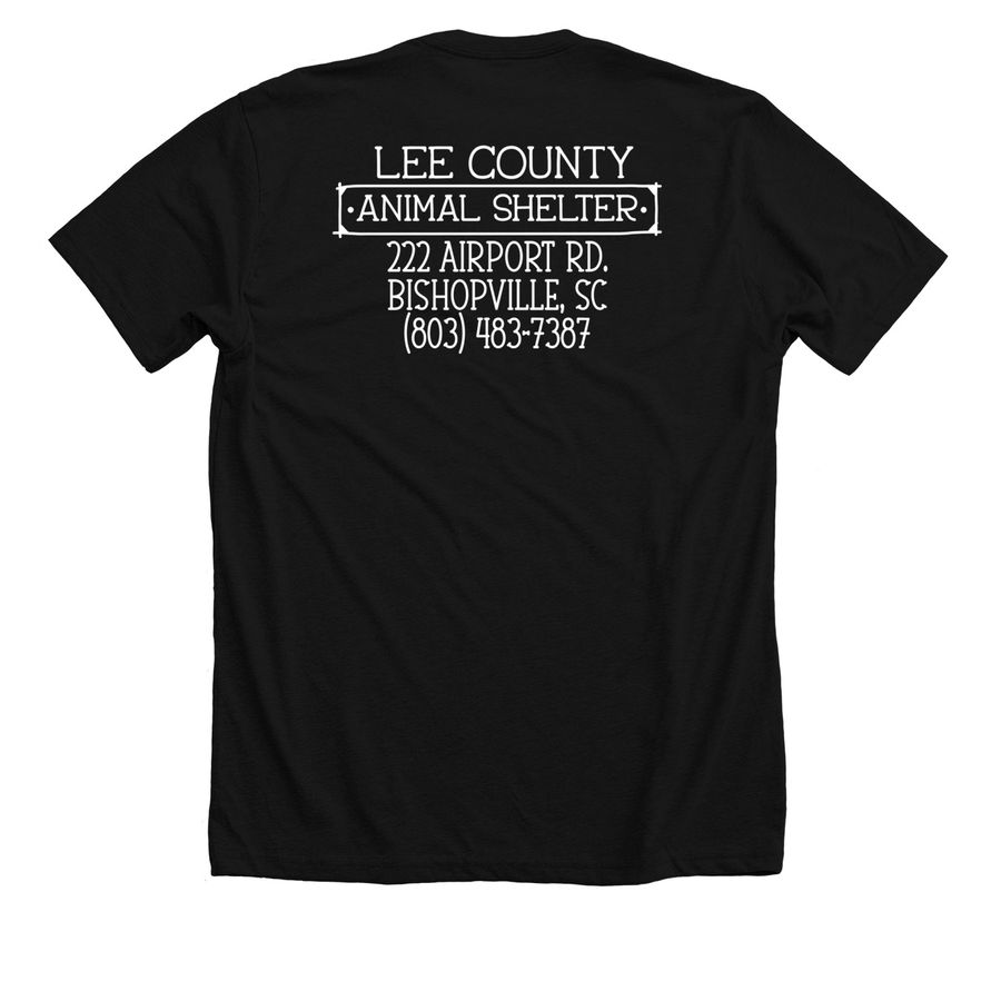 Lee County Animal Shelter, a Solid Black Blend Premium Unisex Tee (back-view)