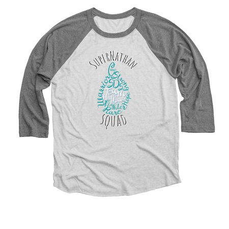 Supernathan Squad&nbsp;, a Premium Heather and Heather White 3/4 Sleeve Baseball Tee