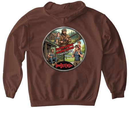 Dad the original security system, a Cocoa Softstyle Pullover Hoodie