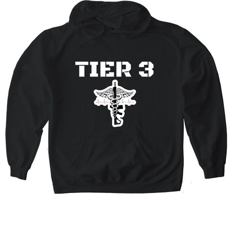 Tier 3, a Black Gildan Softstyle Pullover Hoodie