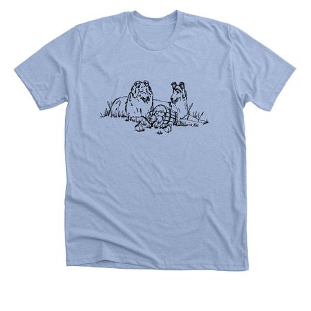 Step into Fall - artwork by Mike Cheatham, a Heather Baby Blue Premium Unisex Tee
