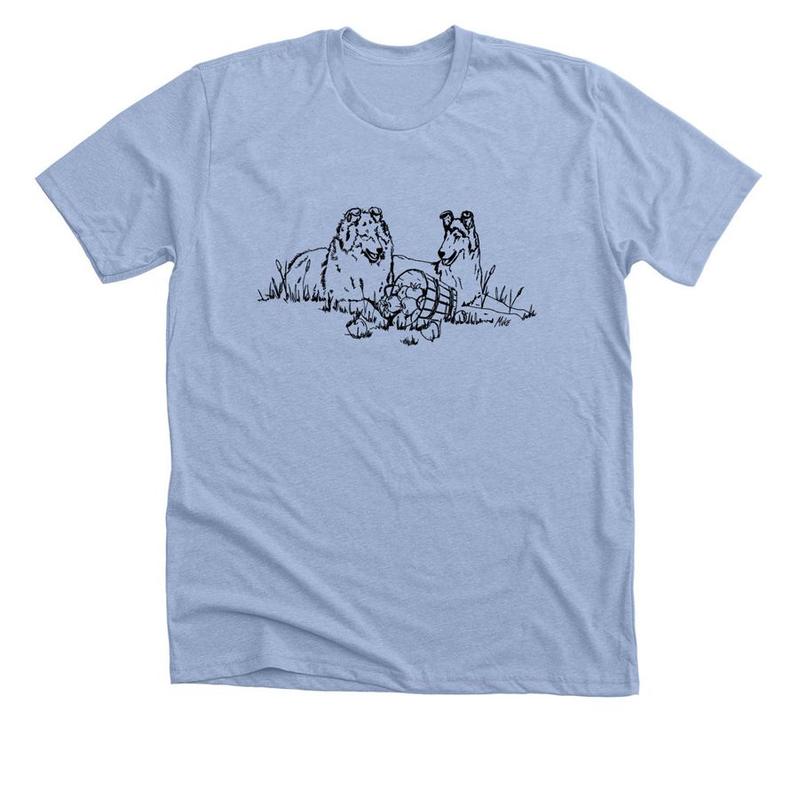 Step into Fall - artwork by Mike Cheatham, a Heather Baby Blue Premium Unisex Tee