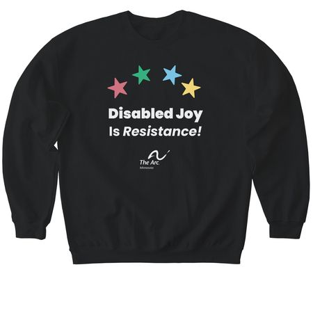 Disability Pride 26 Shirts 2, a Black Softstyle Crewneck Sweatshirt