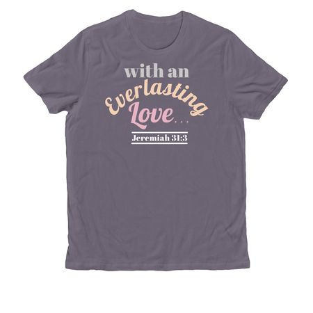 Jeremiah 31:3 Inspirational Apparel, a Cosmic Purple Allmade Organic Cotton Unisex Tee