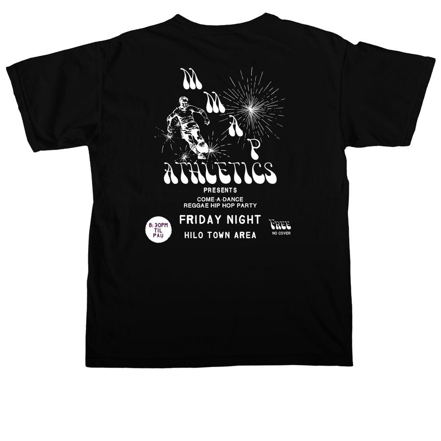 Flyer tee, a Black Comfort Colors Unisex Tee (back-view)