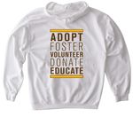 Limited Edition 2026 GMSP Fall Logo, a White Gildan Softstyle Pullover Hoodie (back-view)