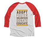 Limited Edition 2026 GMSP Fall Logo, a Red and Heather White 3/4 Sleeve Baseball Tee (back-view)