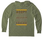 Limited Edition 2026 GMSP Fall Logo, a Olive You Green Allmade Eco Triblend Hoodie Tee (back-view)