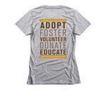 Limited Edition 2026 GMSP Fall Logo, a Dark Heather Grey Women's Slim Fit Tee (back-view)