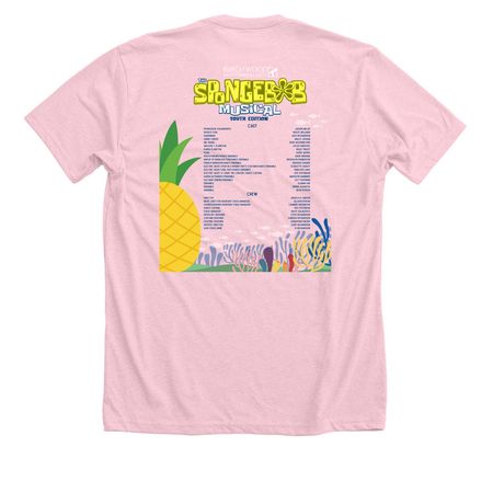 The Spongebob Musical, a Heather Pink Premium Unisex Tee (back-view)