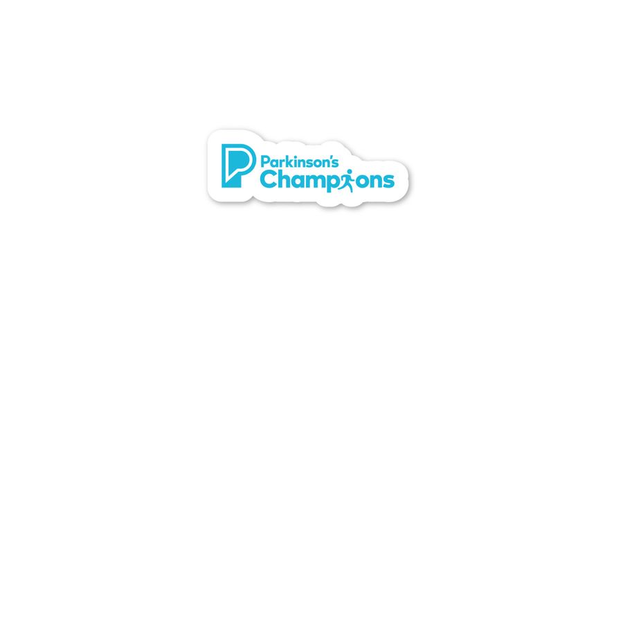 Parkinson's Champions Sticker, a White Kiss Cut Sticker