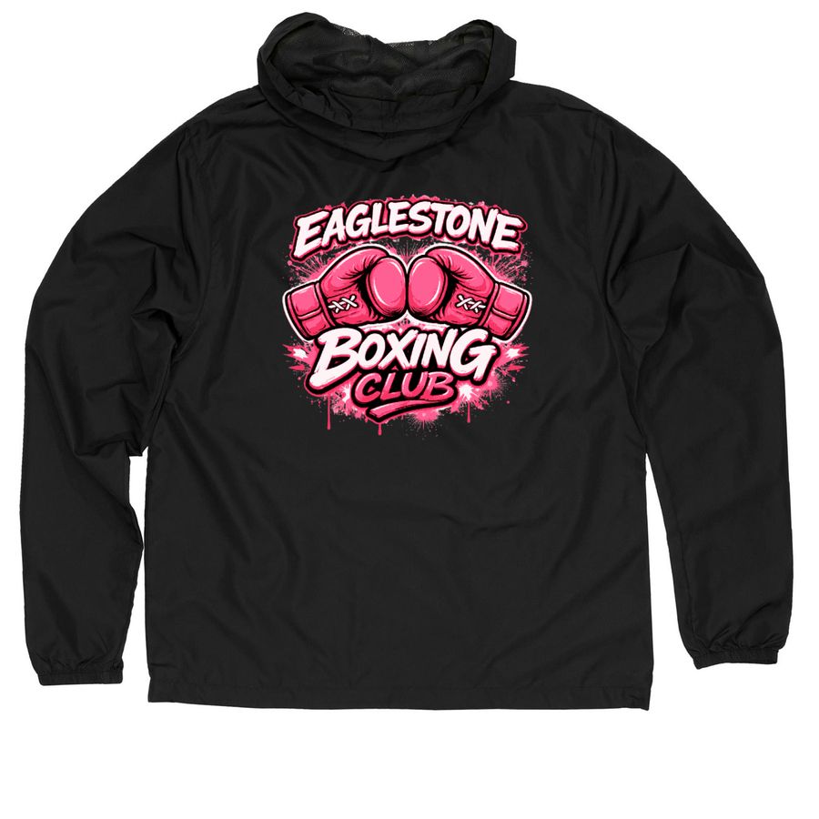 Team Nicole, a Black Quarter-Zip Windbreaker (back-view)