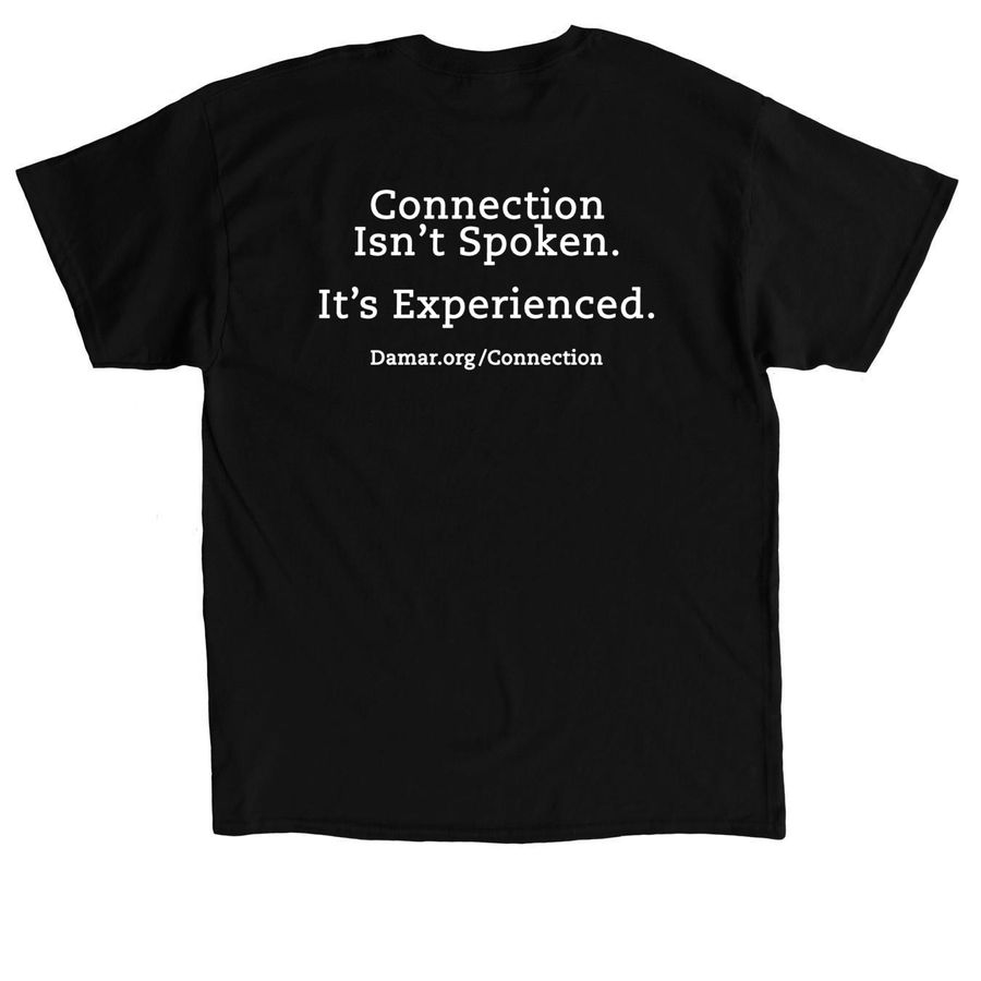 Connection Beyond Words, a Black Classic Unisex Tee (back-view)