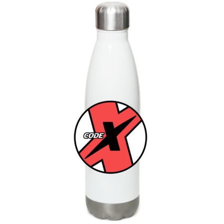 The Code-X Water Bottle, a White Stainless Steel Water Bottle