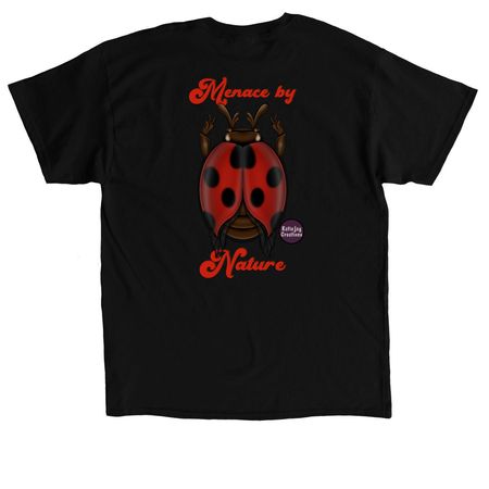 Ladybug Front/Back, a Black Classic Unisex Tee (back-view)