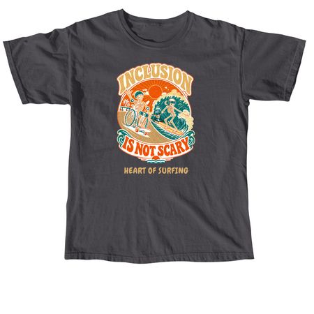 Heart of Surfing-Inclusion Skeletons (Retro), a Graphite Comfort Colors Unisex Tee