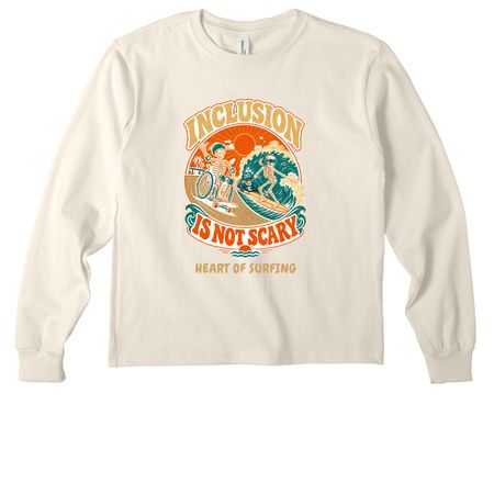 Heart of Surfing-Inclusion Skeletons (Retro), a Natural Youth Heavyweight Long Sleeve Tee