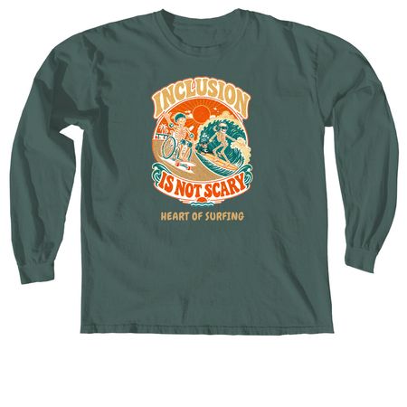 Heart of Surfing-Inclusion Skeletons (Retro), a Blue Spruce Comfort Colors Long Sleeve Tee