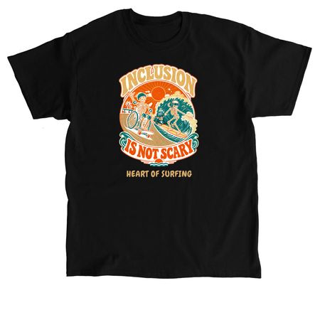 Heart of Surfing-Inclusion Skeletons (Retro), a Black Classic Unisex Tee