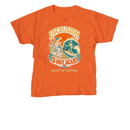 Heart of Surfing-Inclusion Skeletons (Retro), a Orange Youth Unisex Tee
