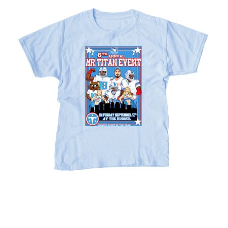 6th Annual &nbsp;Mr. Titan Event Shirt&nbsp;, a Light Blue Youth Unisex Tee