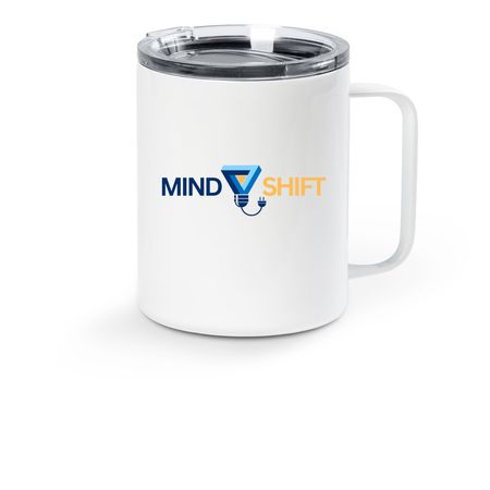 Mind Shift Travel Mug, a White Stainless Steel Travel Mug