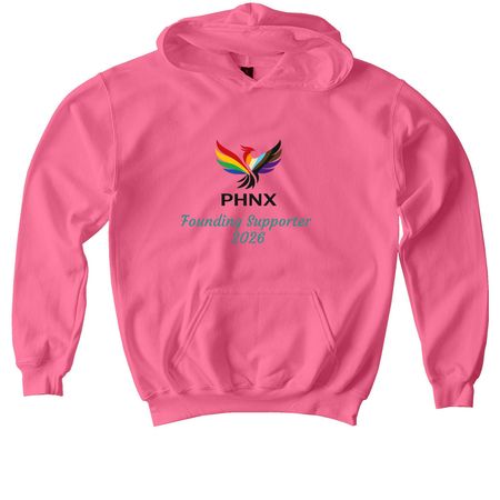PHNX Clinic Founding Supporter, a Pink Lemonade Softstyle Youth Pullover Hoodie