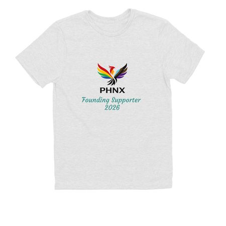 PHNX Clinic Founding Supporter, a Bright White Allmade Youth Eco Triblend Tee