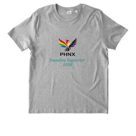 PHNX Clinic Founding Supporter, a Heather Grey Stanley/Stella Unisex Rocker Tee