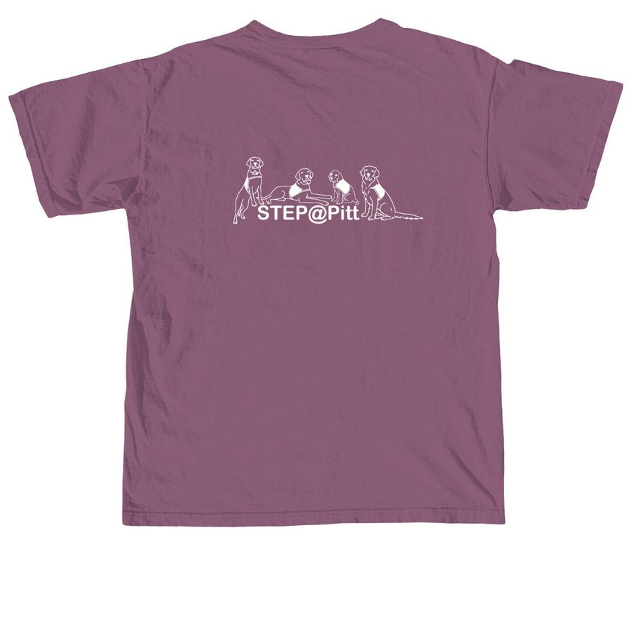 STEP@Pitt Tee, a Berry Comfort Colors Unisex Tee (back-view)