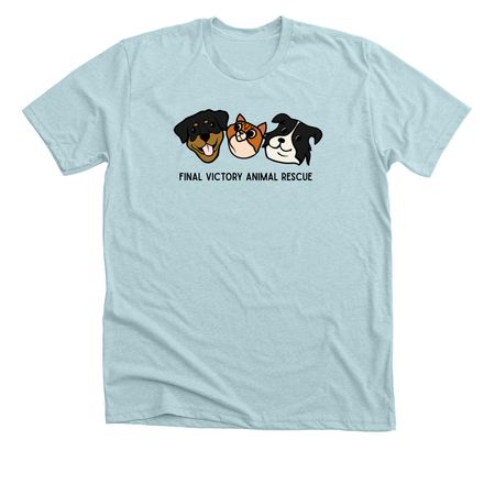 Faces of Final Victory, a Heather Ice Blue Premium Unisex Tee