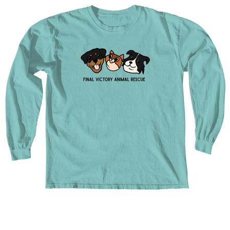 Faces of Final Victory, a Chalky Mint Comfort Colors Long Sleeve Tee
