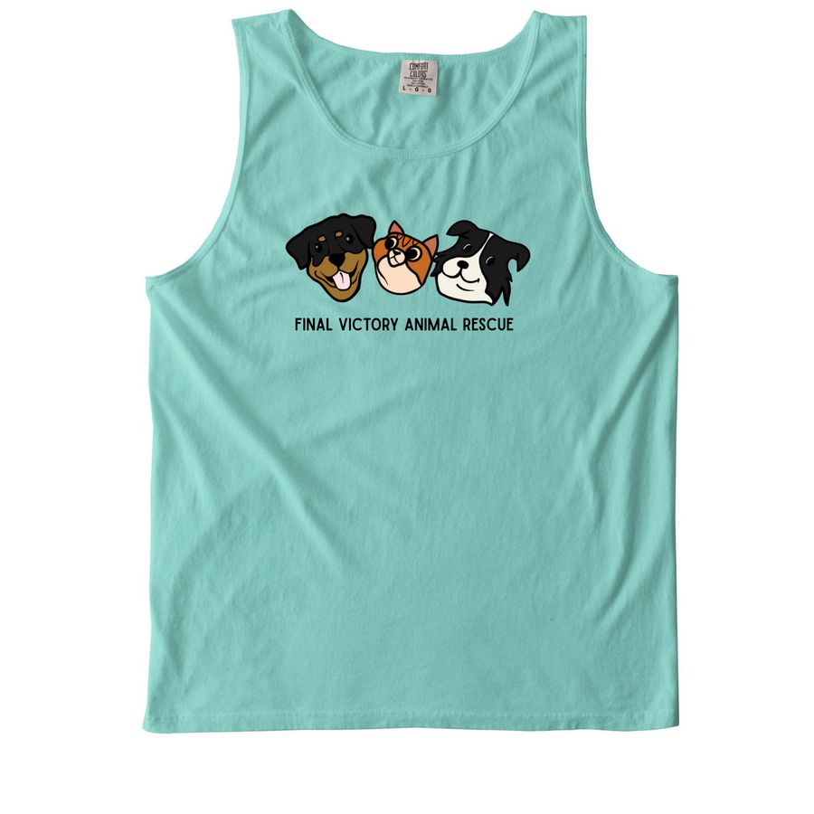 Faces of Final Victory, a Chalky Mint Comfort Colors Tank Top