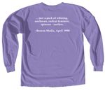 Spinster Tartlets(Purple)-Short & Long Sleeve, a Violet Comfort Colors Long Sleeve Tee (back-view)