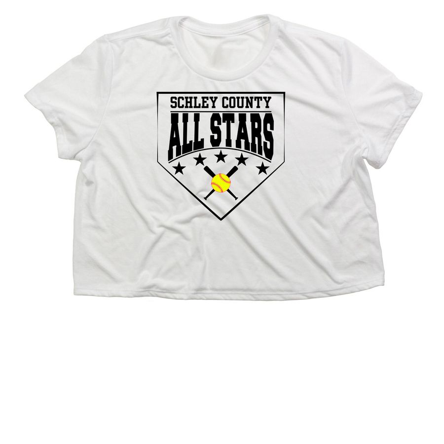 SC 10u All Stars Home Light / Pink, a White Women?s Flowy Cropped Tee