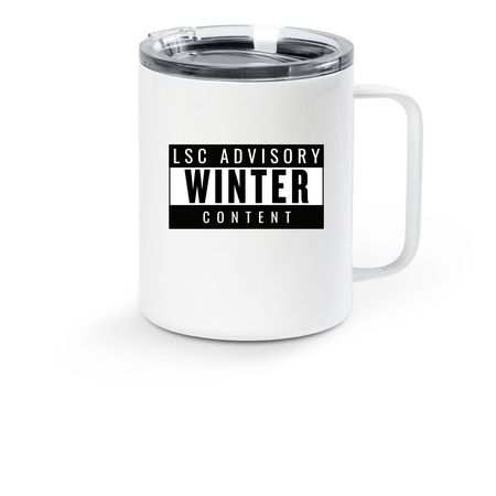 LSC Advisory Winter Content, a White Stainless Steel Travel Mug