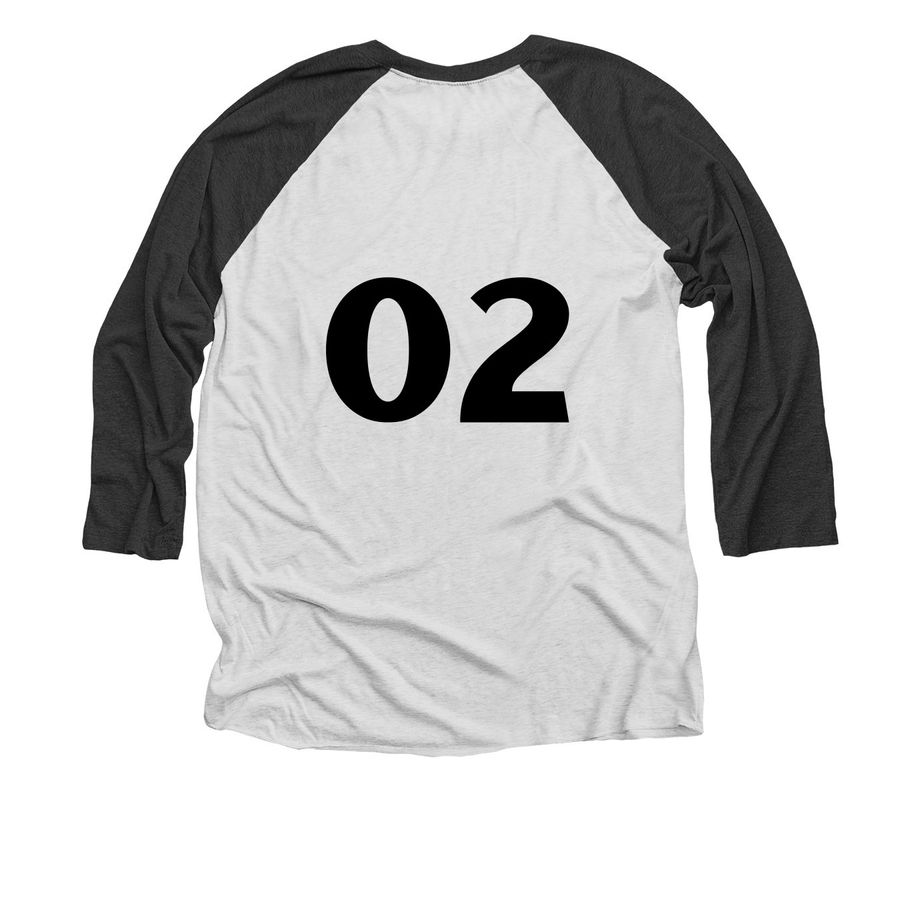Vintage Sport Style- Ribbon Edition, a Black and Heather White 3/4 Sleeve Baseball Tee (back-view)