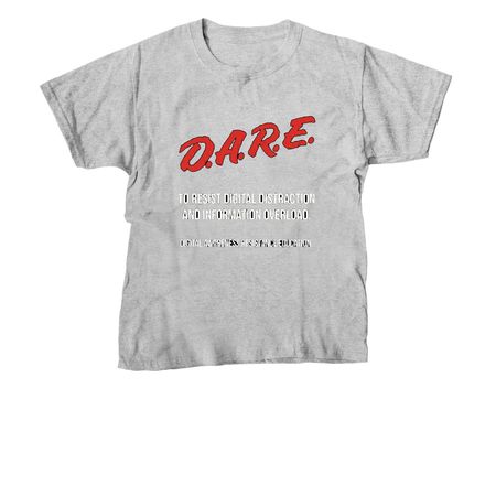 D.A.R.E No Screens, a Sport Grey Youth Unisex Tee