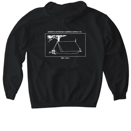 SONNYS OUTDOOR CAMPING SUPPLY CO, a Black Gildan Softstyle Pullover Hoodie