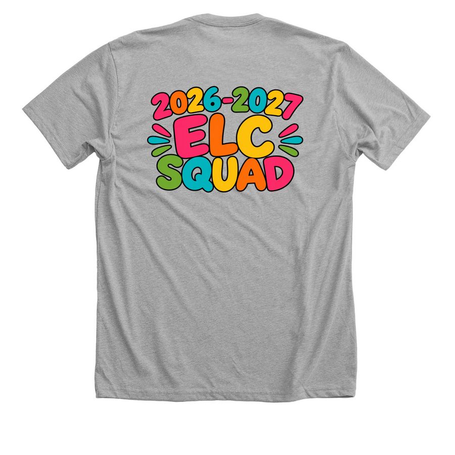 Glen Mar ELC 2026-2027 Squad, a Athletic Heather Premium Unisex Tee (back-view)