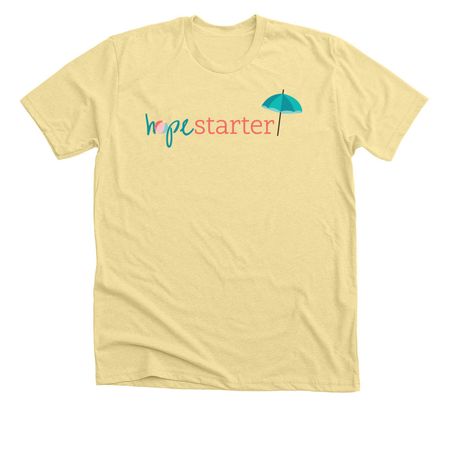 Hope on the Beach, a Heather French Vanilla Premium Unisex Tee