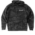 BIG DOG ENERGY, a Black Camo Heavyweight Camo Pullover Hoodie (back-view)