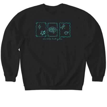 Wear Teal, a Black Softstyle Crewneck Sweatshirt