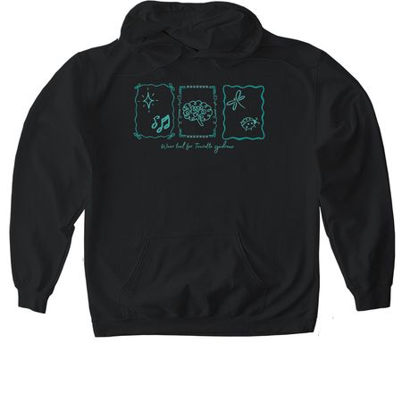 Wear Teal, a Black Gildan Softstyle Pullover Hoodie
