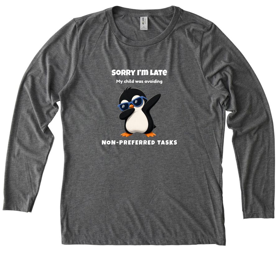 Sorry I'm Late, a Aluminum Grey Allmade Eco Triblend Women?s Long Sleeve Tee