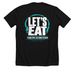 ARE YOU HUNGRY?, a Solid Black Blend Premium Unisex Tee (back-view)