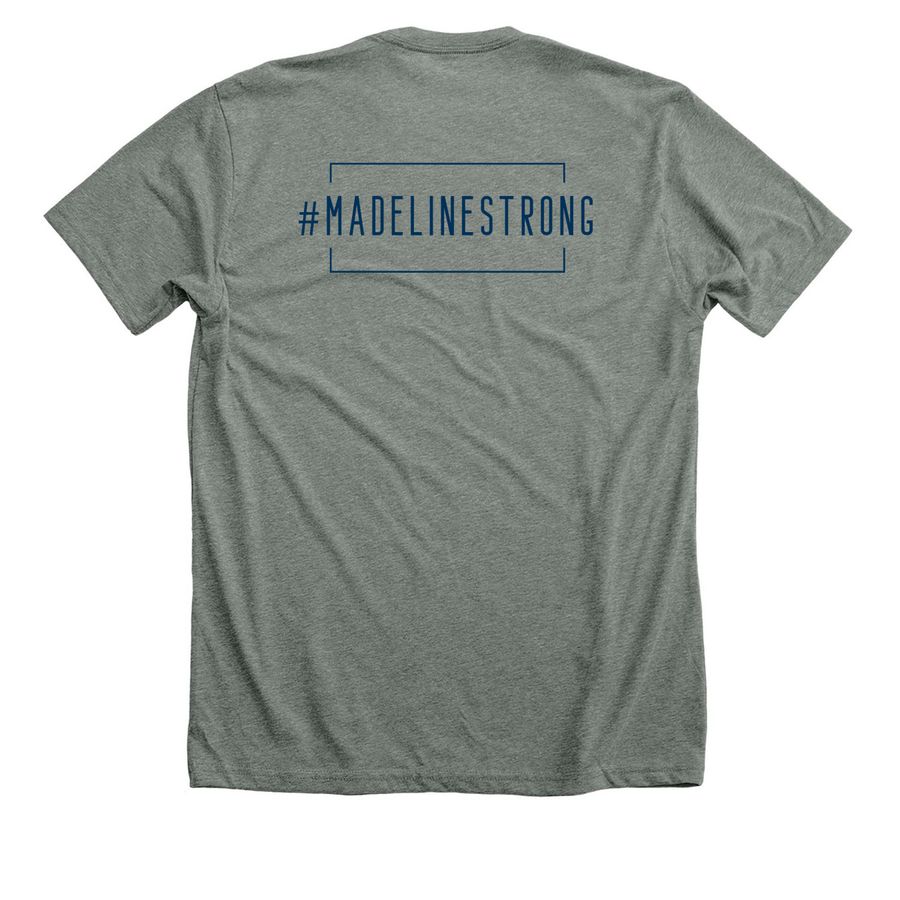 Stronger Than the Storm - Wave, a Deep Heather Premium Unisex Tee (back-view)