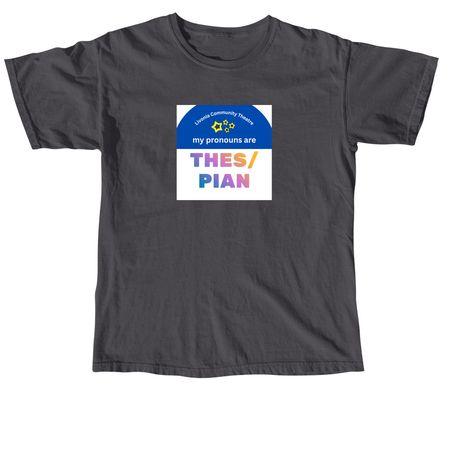 All pronouns welcome in Livonia!, a Graphite Comfort Colors Unisex Tee